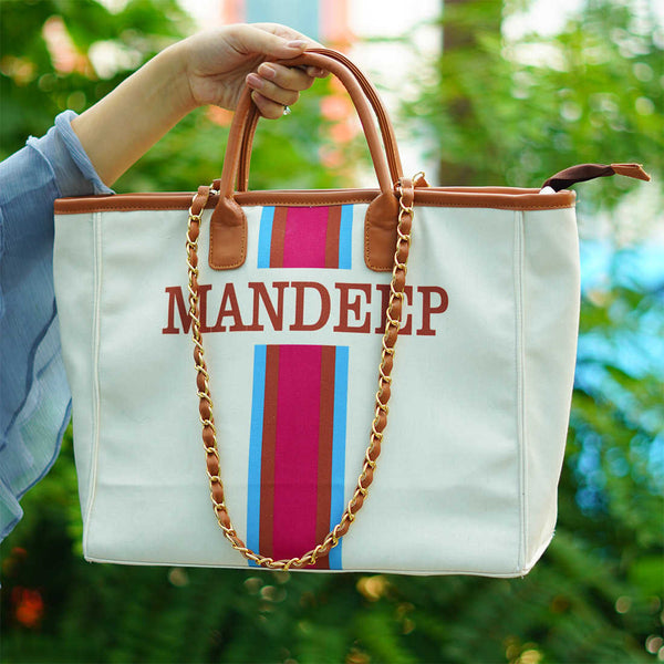 Pink Luna Customised Printed Handbag - Uncommongifts.in